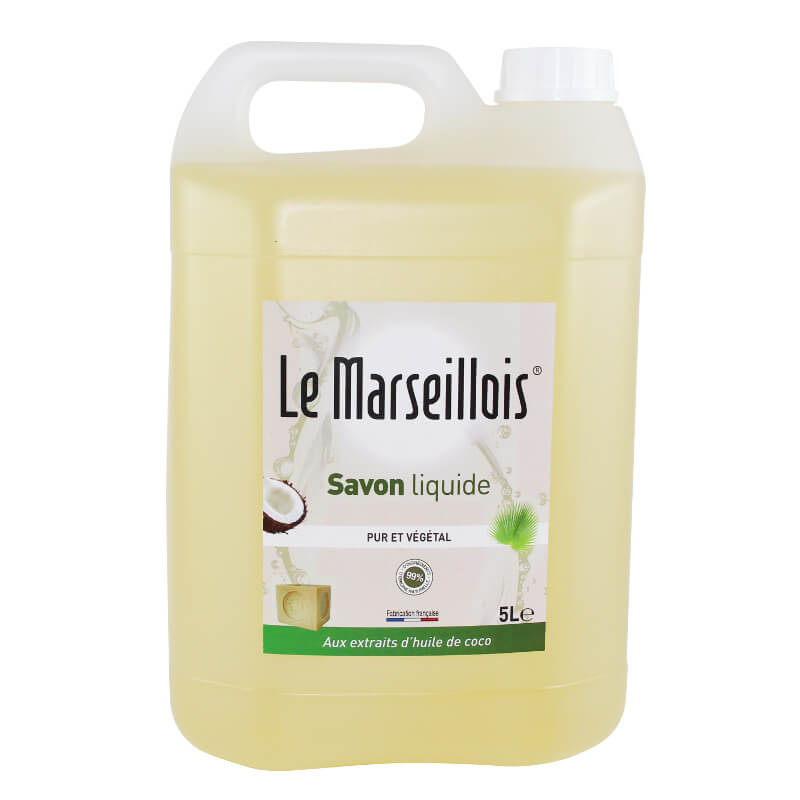 LOT DE 4 - SAVON LE NATUREL - Savon Liquide Extra Pur de Marseille -  recharge de