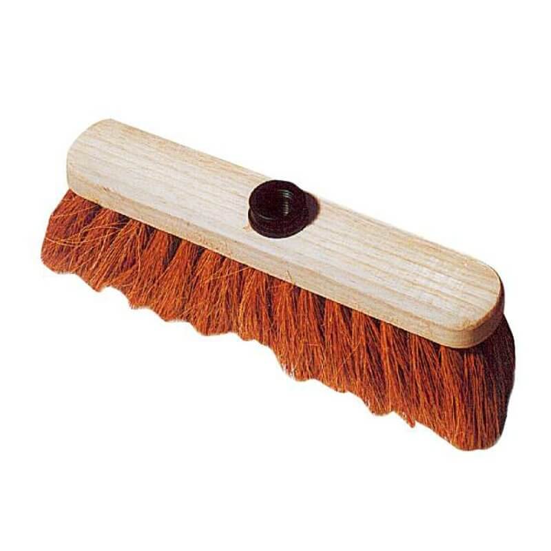 BALAI COCO 40 CM DOUILLE A VIS - Support en bois, brosse en 5 rangs coco