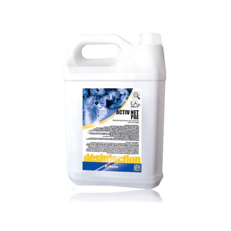 ACTIV NET PAE - Bidon 5 L - Dsinfectant pour les surfaces, sans rinage