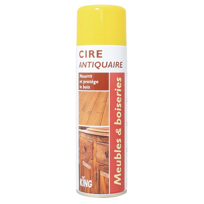 AEROSOL CIRE ANTIQUAIRE KING - 500ml - Protection du bois, rsistant taches, eau