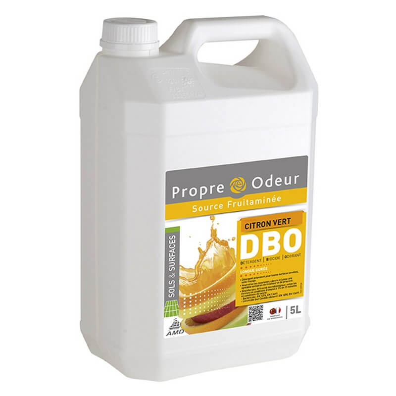 DBO Citron Vert - Bidon 5 L - Détergent neutre biocide odorant toutes surfaces