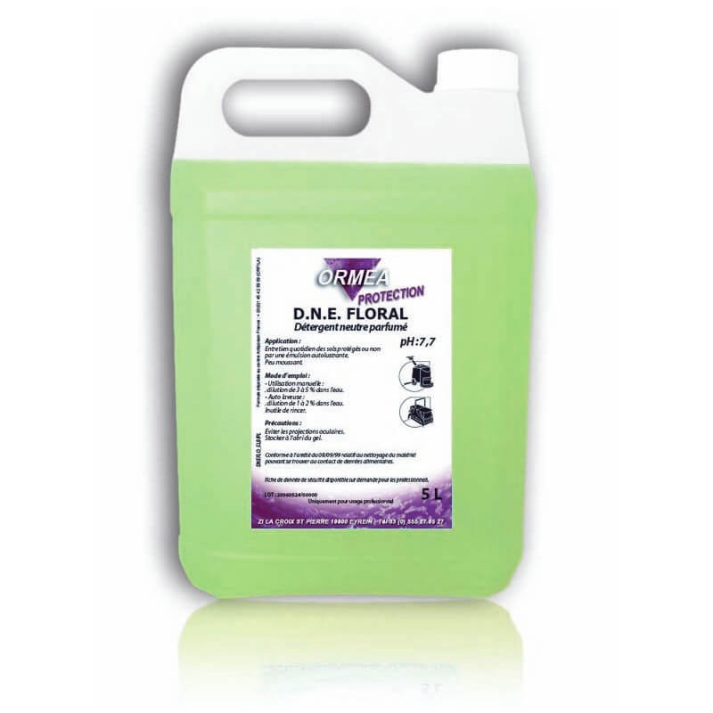 DNE FLORAL- Bidon 5 L - Dtergent neutre utilisation manuelle ou autolaveuses
