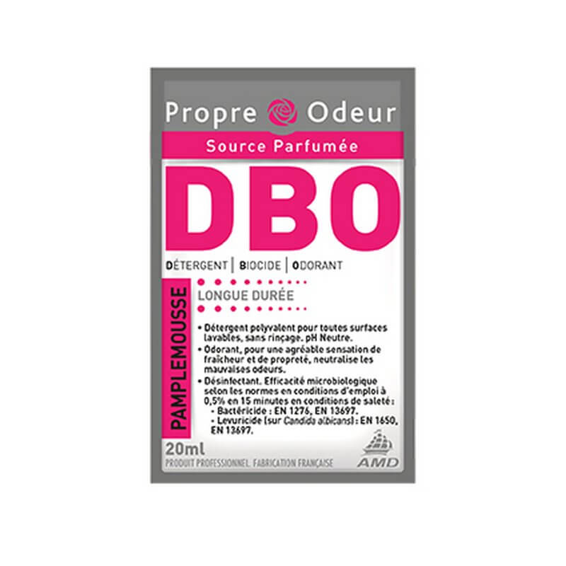 DBO Pamplemousse - Carton 250 Doses - Détergent neutre biocide odorant surfaces