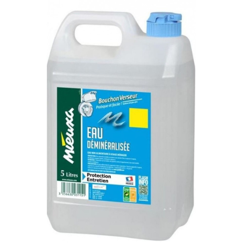 EAU DEMINERALISEE - Bidon 5 L - Evite tartre et dpots calcaires