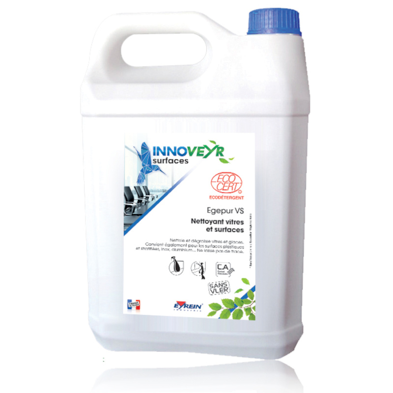 EGEPUR VS - Bidon 5L - Nettoyant dgraissant Vitres et Surfaces - ECOCERT