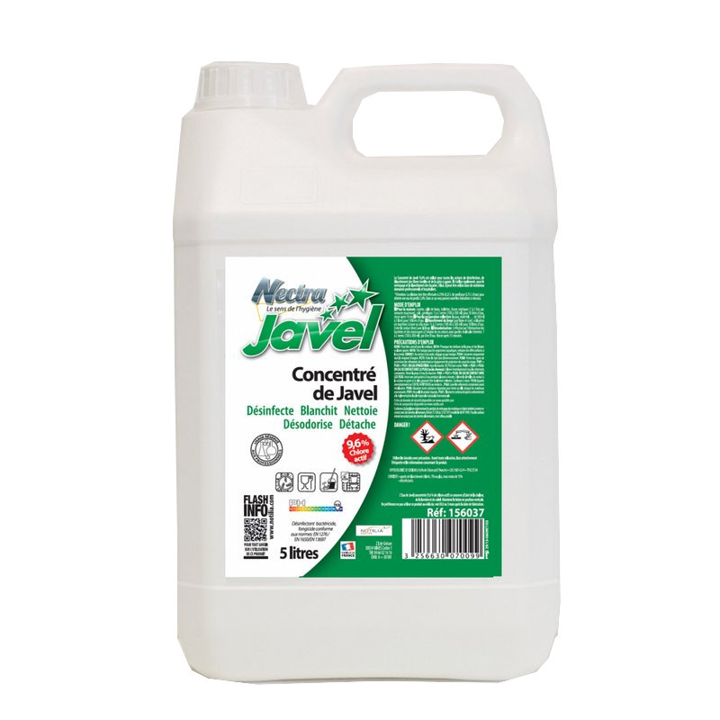 JAVEL CONCENTRE 9.6% 5L NEC - Nettoie dsodorise blanchit dsinfecte