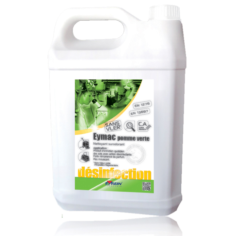 EYMAC POMME VERTE - Bidon 5 L - Nettoyant surodorant entretien et désinfectant