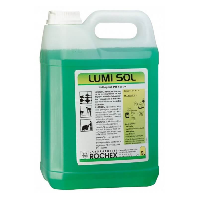 LUMISOL - Bidon 5 L - Détergent parfumé des sols. Contact alimentaire. ph neutre
