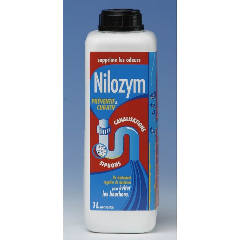 LIQUIDE NILOZYM CANALISATION - Bidon 1 L - Nettoyage entretien des canalisations