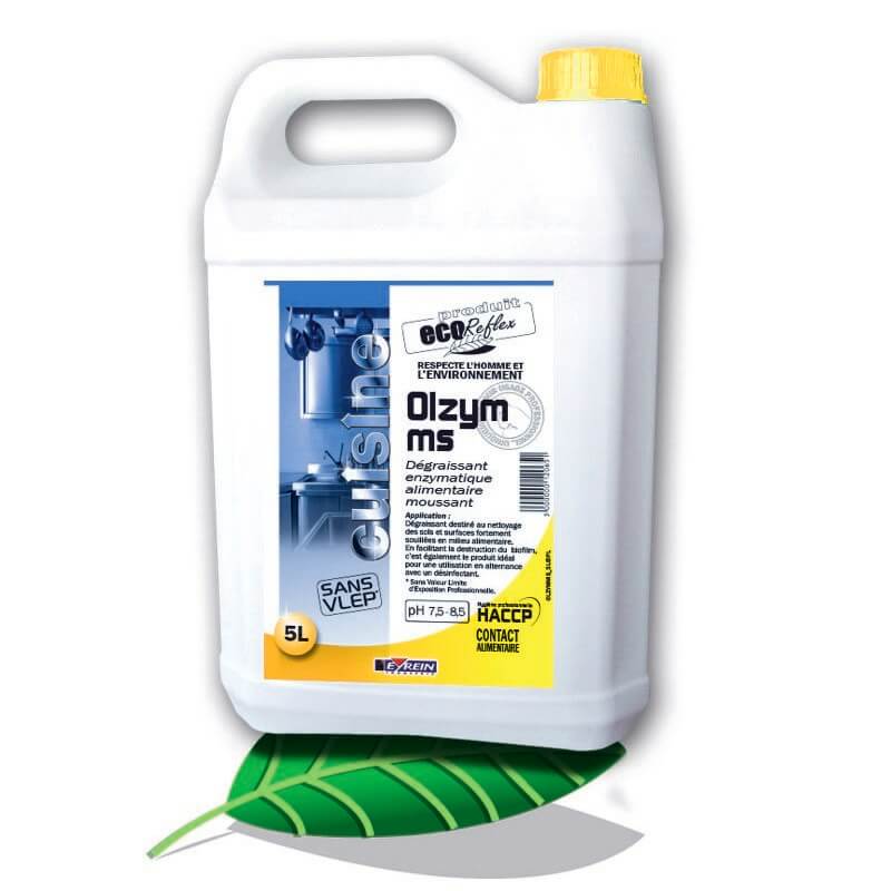 OLZYM MS - Bidon 5 L - Dgraissant enzymatique de nettoyage alimentaire