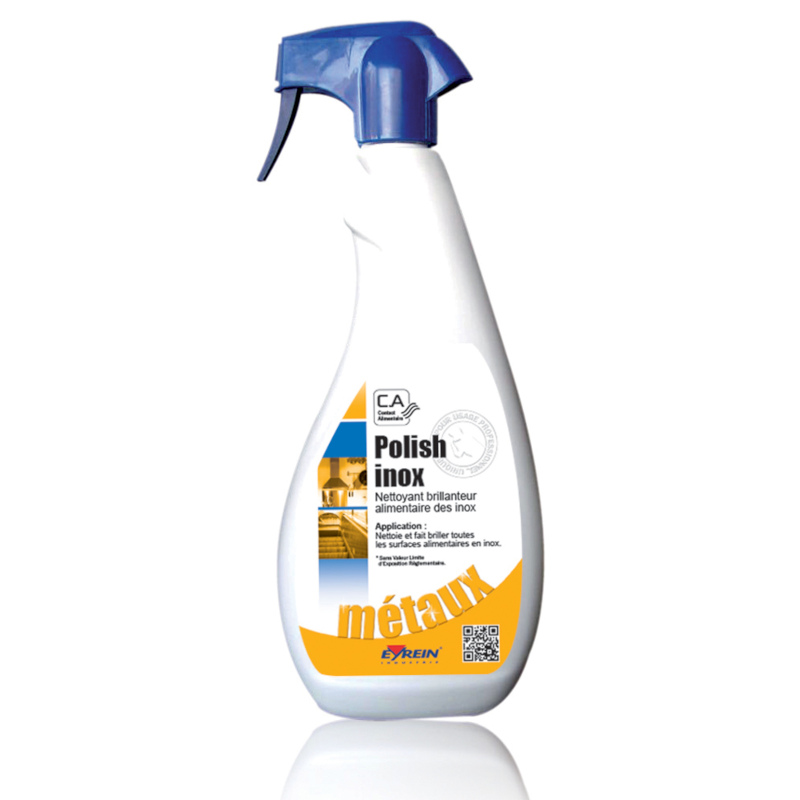 POLISH INOX - Pulv.750 ml - Nettoyant brillanteur surfaces alimentaires inox