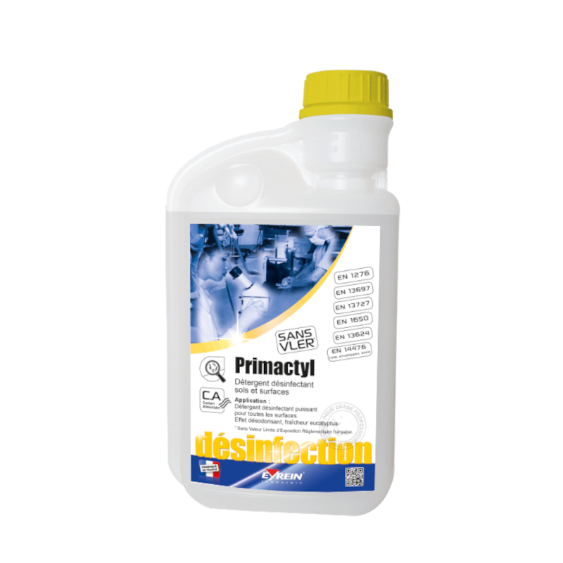 PRIMACTYL - Bidon doseur 1 L - Puissant détergent désinfectant sols et surfaces