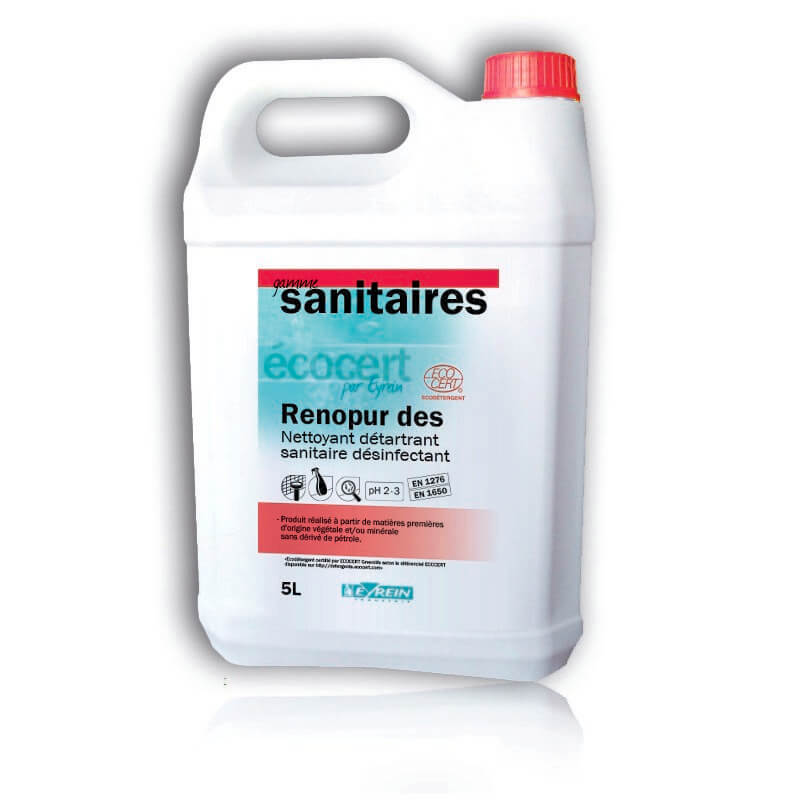 RENOPUR DES - Bidon 5 L - Détartrant désinfectant sanitaire 14476 ECOCERT