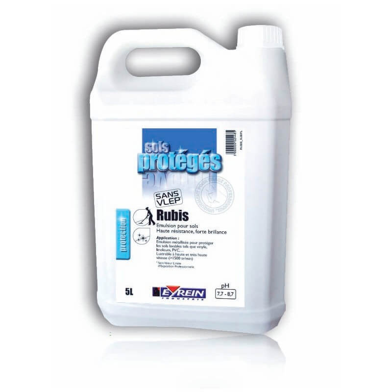RUBIS - Bidon 5L - Emulsion métallisée de protection sols lavable : vinyl, lino