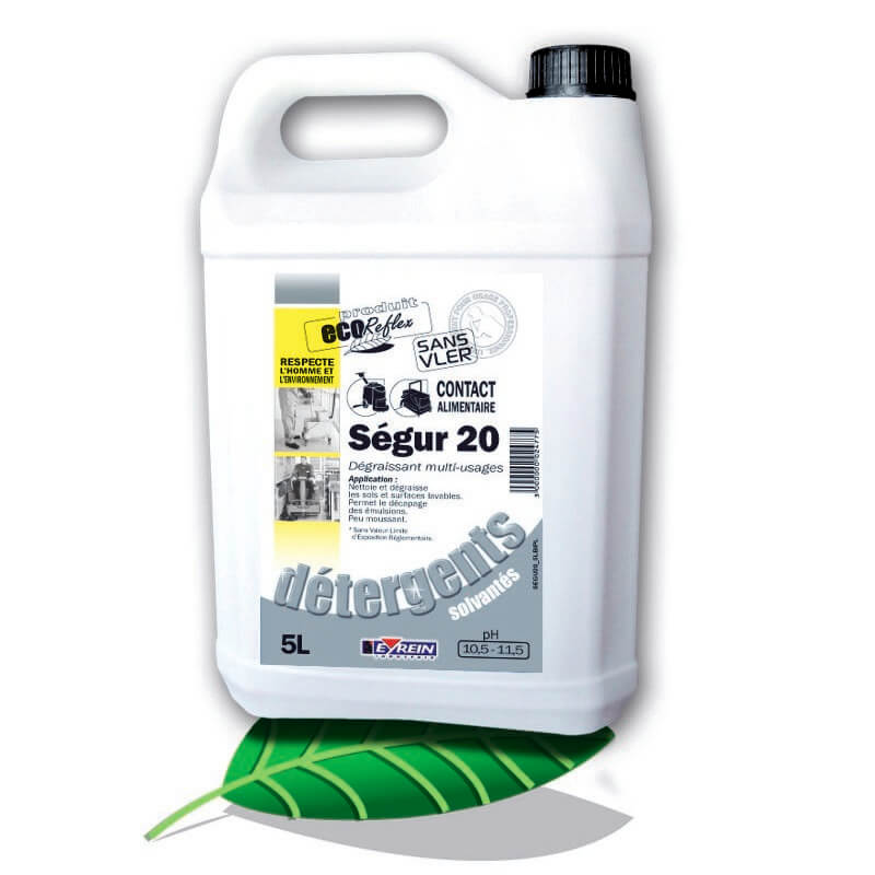 SEGUR 20 - Bidon 5 L - Dgraissant multi-usages surfaces trs encrasses