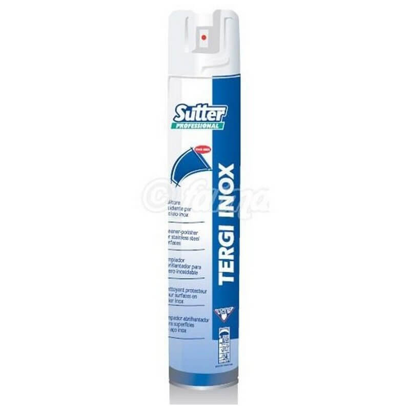 TERGI INOX - Arosol 500ml - Nettoyant brillant lustrant surfaces acier inox