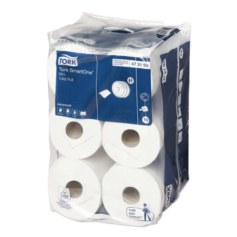 PAPIER TOILETTE TORK SMART ONE T9 - Carton de 12 - Distri feuille  feuille